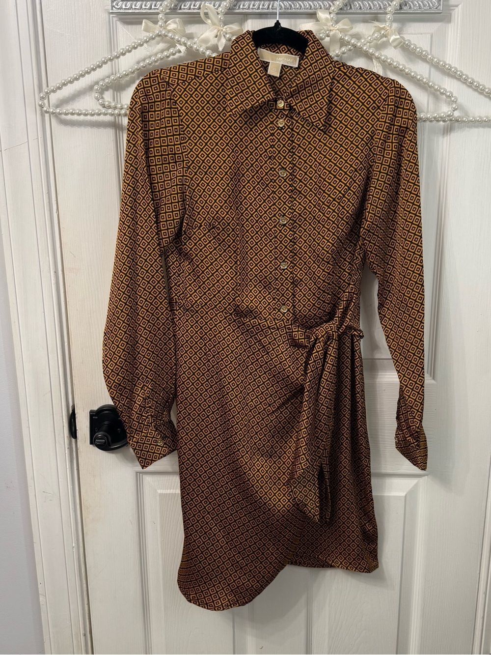 MICHAEL Michael Kors Geometric Print Merigold Tie Dress
